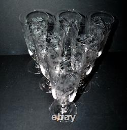 PORTIEUX Lot 6 Verres à bière anciens Bocks Gravure chimique craquelée Lydie