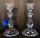 Paire de Bougeoirs Anciens Flambeau en Cristal de Baccarat Mod&egrave;le M&eacute;dallion XIX&egrave;