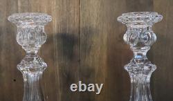 Paire de Bougeoirs Anciens Flambeau en Cristal de Baccarat Modèle Médallion XIXè