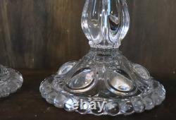 Paire de Bougeoirs Anciens Flambeau en Cristal de Baccarat Modèle Médallion XIXè