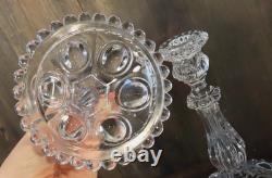 Paire de Bougeoirs Anciens Flambeau en Cristal de Baccarat Modèle Médallion XIXè