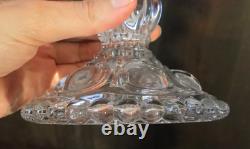 Paire de Bougeoirs Anciens Flambeau en Cristal de Baccarat Modèle Médallion XIXè
