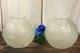 Paire de Vase Ancien en Verre Moul&eacute; Press&eacute; Satin&eacute; Art D&eacute;co G&eacute;ometrique c1930