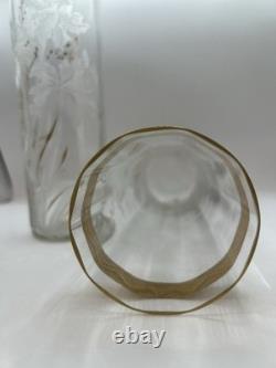 Paire de vases rouleaux en Baccarat ancien ART DECO
