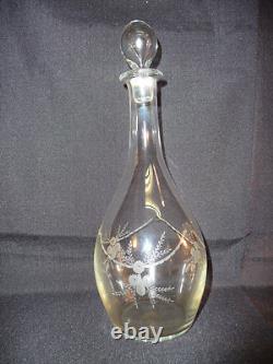 Partie de services de verres ancien en cristal décor de fleurs
