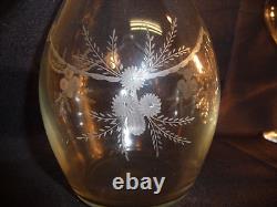 Partie de services de verres ancien en cristal décor de fleurs