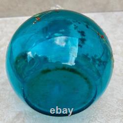 Petite ancienne Carafe aiguière Art Nouveau cristal bleu émaillé Legras N°ZA12 Petite ancienne Carafe aiguière Art Nouveau cristal bleu émaillé Legras N°ZA12