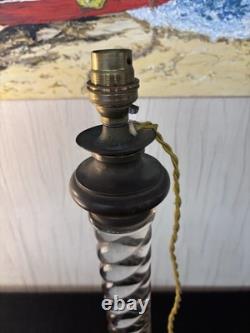 Pied de lampe ancien attribué en cristal de Baccarat