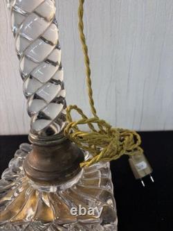 Pied de lampe ancien attribué en cristal de Baccarat