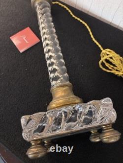 Pied de lampe ancien attribué en cristal de Baccarat