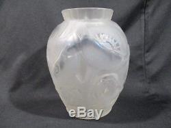 Pierre D'avesn Ancien Vase Verre Art Deco Decor Pavot Glass Vase