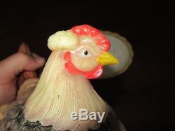Portieux, très belle poule ancienne en opaline couleur origine rare