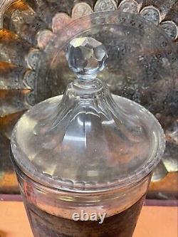Pot à Pharmacie Verre Soufflé Ancien Cristal Coupe XIXeme