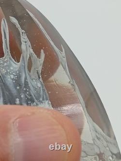 Presse-Papier Sulfure Ancien Verre Facetté Inclusions Blanc France XIXème Siècle