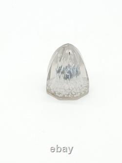 Presse-Papier Sulfure Ancien Verre Facetté Inclusions Blanc France XIXème Siècle
