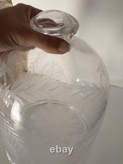 RARE TRÈS GRANDE ET ANCIENNE CLOCHE EN CRISTAL CISELÉ FROMAGE DESSERT XIXeme