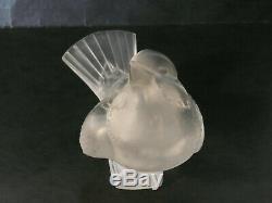 R. LALIQUE édition ancienne moineau créé en 1929 oiseau glass crystal