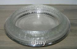 R. Lalique Ancien centre de table coupe cristal Floral signé 33cm