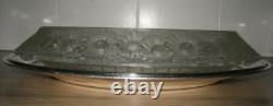 R. Lalique Ancien centre de table coupe cristal Floral signé 33cm