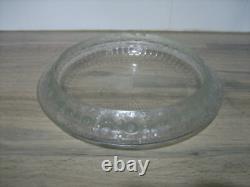 R. Lalique Ancien centre de table coupe cristal Floral signé 33cm