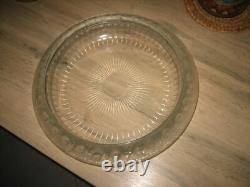 R. Lalique Ancien centre de table coupe cristal Floral signé 33cm