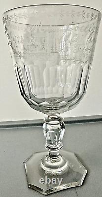 Rare Ancien Verre de Communion Cristal Facettés datée 1838 Époque 19? Charles X