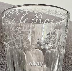 Rare Ancien Verre de Communion Cristal Facettés datée 1838 Époque 19? Charles X