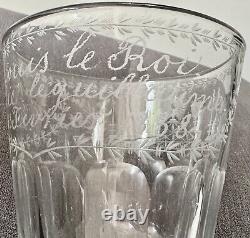 Rare Ancien Verre de Communion Cristal Facettés datée 1838 Époque 19? Charles X