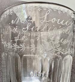 Rare Ancien Verre de Communion Cristal Facettés datée 1838 Époque 19? Charles X