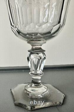Rare Ancien Verre de Communion Cristal Facettés datée 1838 Époque 19? Charles X