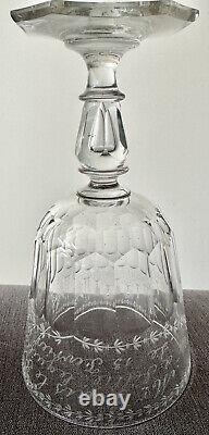Rare Ancien Verre de Communion Cristal Facettés datée 1838 Époque 19? Charles X