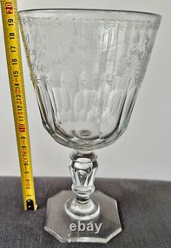 Rare Ancien Verre de Communion Cristal Facettés datée 1838 Époque 19? Charles X