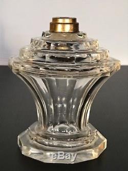 Rare Ancienne Pied Lampe Lusac Paris Berger Cristal Baccarat