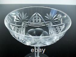 Rare Anciennes 4 Coupes A Champagne Cristal Souffle Et Taille Val St Lambert