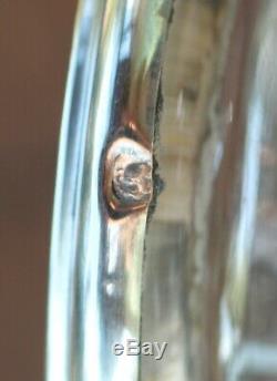Rare Cristal de Baccarat Rohan Ancienne carafe col orné bague argent Minerve