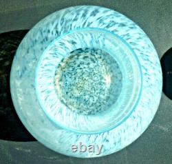 Rare Grand Vase Boule Ancien Verre Souffle Mouchete, Pantin, Clichy, Debut Xxeme
