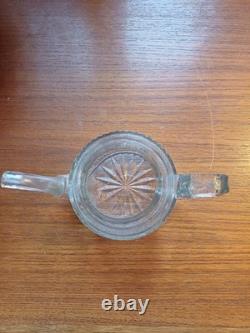 Rare Théière Cristal Soufflé Ancien Pointe De Diamant Baccarat St Louis Creusot