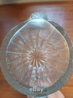Rare Théière Cristal Soufflé Ancien Pointe De Diamant Baccarat St Louis Creusot