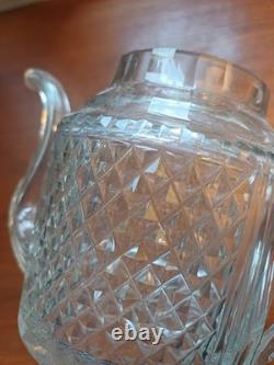 Rare Théière Cristal Soufflé Ancien Pointe De Diamant Baccarat St Louis Creusot