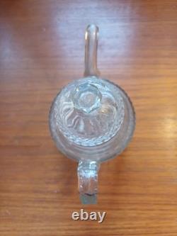 Rare Théière Cristal Soufflé Ancien Pointe De Diamant Baccarat St Louis Creusot