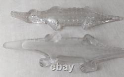 Rare ancien crocodile / alligator / bonbonnière, en cristal de Vallerysthal