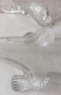 Rare ancien crocodile / alligator / bonbonnière, en cristal de Vallerysthal