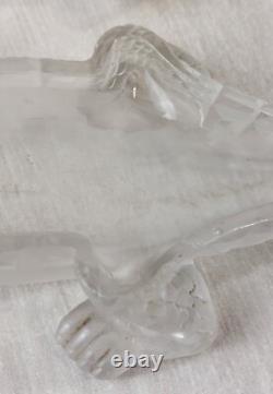 Rare ancien crocodile / alligator / bonbonnière, en cristal de Vallerysthal