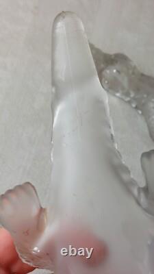 Rare ancien crocodile / alligator / bonbonnière, en cristal de Vallerysthal