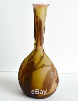 Rare ancien petit vase soliflore signé Gallé Art nouveau Jugendstil 1900