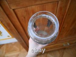Rare ancien vase en cristal taillé Baccarat fleur feuille Argent catalogue 1916