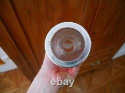 Rare ancien vase en cristal taillé Baccarat fleur feuille Argent catalogue 1916