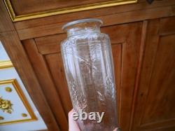 Rare ancien vase en cristal taillé Baccarat fleur feuille Argent catalogue 1916