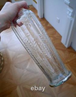 Rare ancien vase en cristal taillé Baccarat fleur feuille Argent catalogue 1916