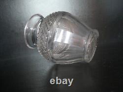 Rase ancien vase cristal taillé diamant Saint ST Louis modèle Trianon 15,3 cm
